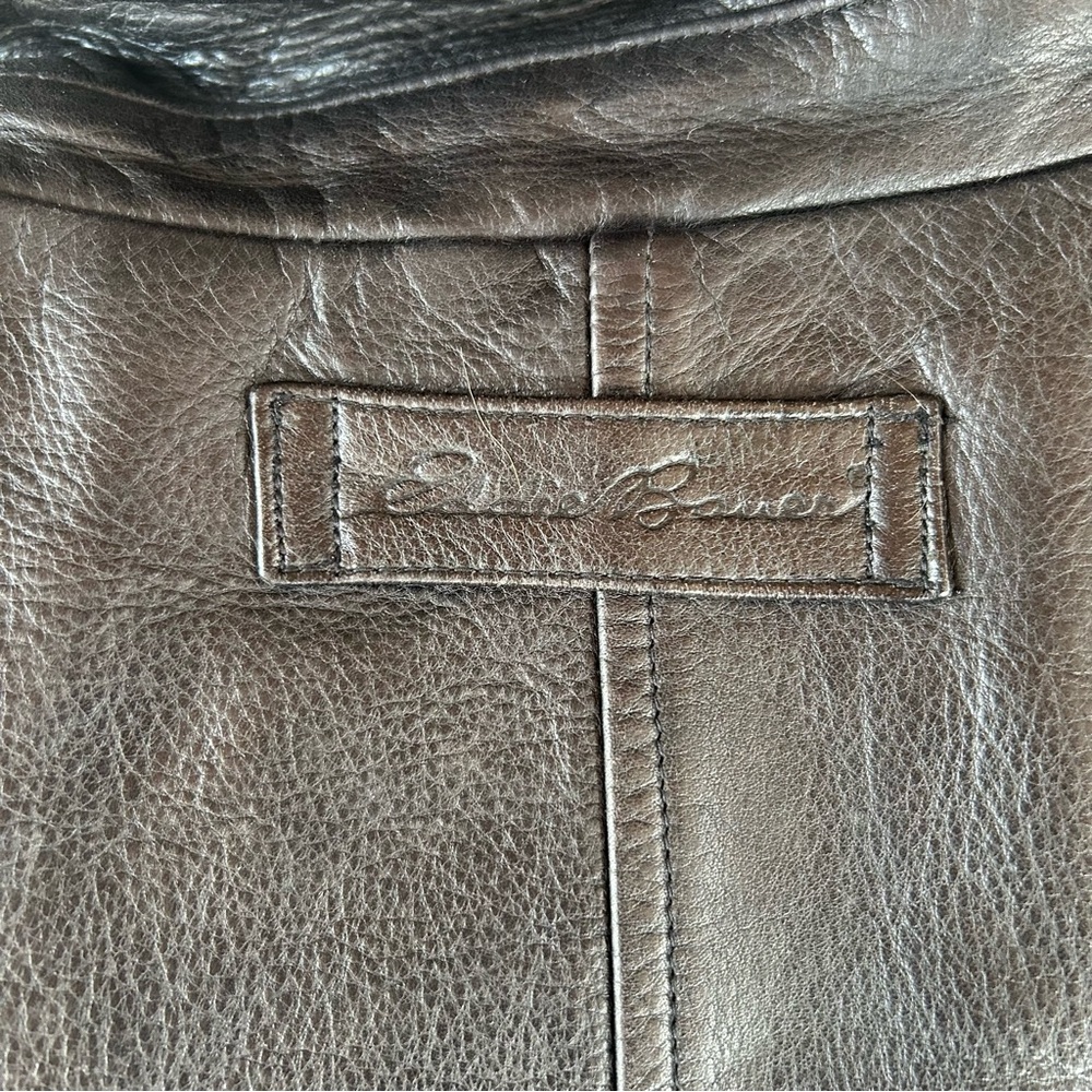 Eddie Bauer Black Leather Bomber Jacket - Picture 6 of 10
